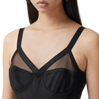 Robe corset en jersey stretch et mesh - Black