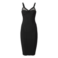 Robe corset en jersey stretch et mesh - Black