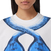 T-shirt oversize en coton à imprimé queue de sirène - Ink Navy