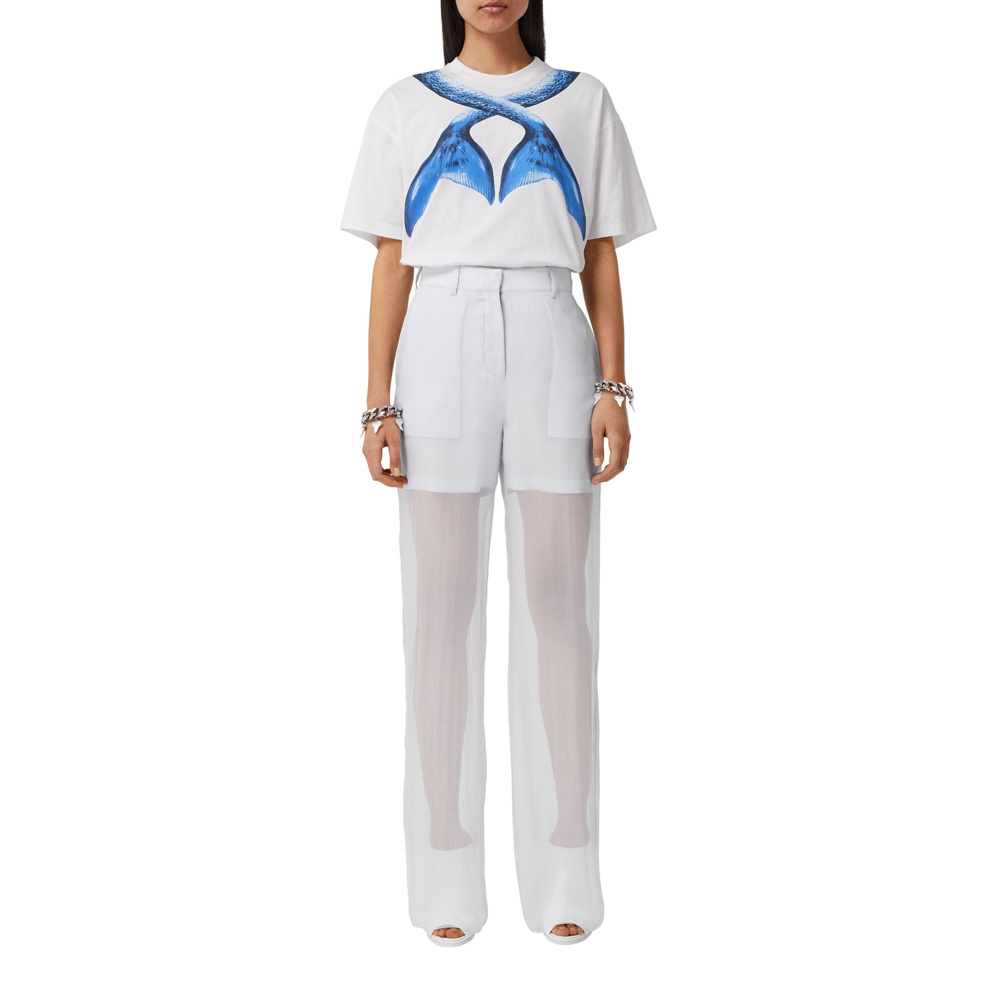 T-shirt oversize en coton à imprimé queue de sirène - Ink Navy