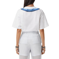 T-shirt oversize en coton à imprimé queue de sirène - Ink Navy