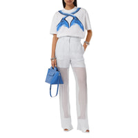 T-shirt oversize en coton à imprimé queue de sirène - Ink Navy