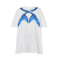 T-shirt oversize en coton à imprimé queue de sirène - Ink Navy