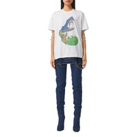 T-shirt oversize en coton avec illustration marine - White