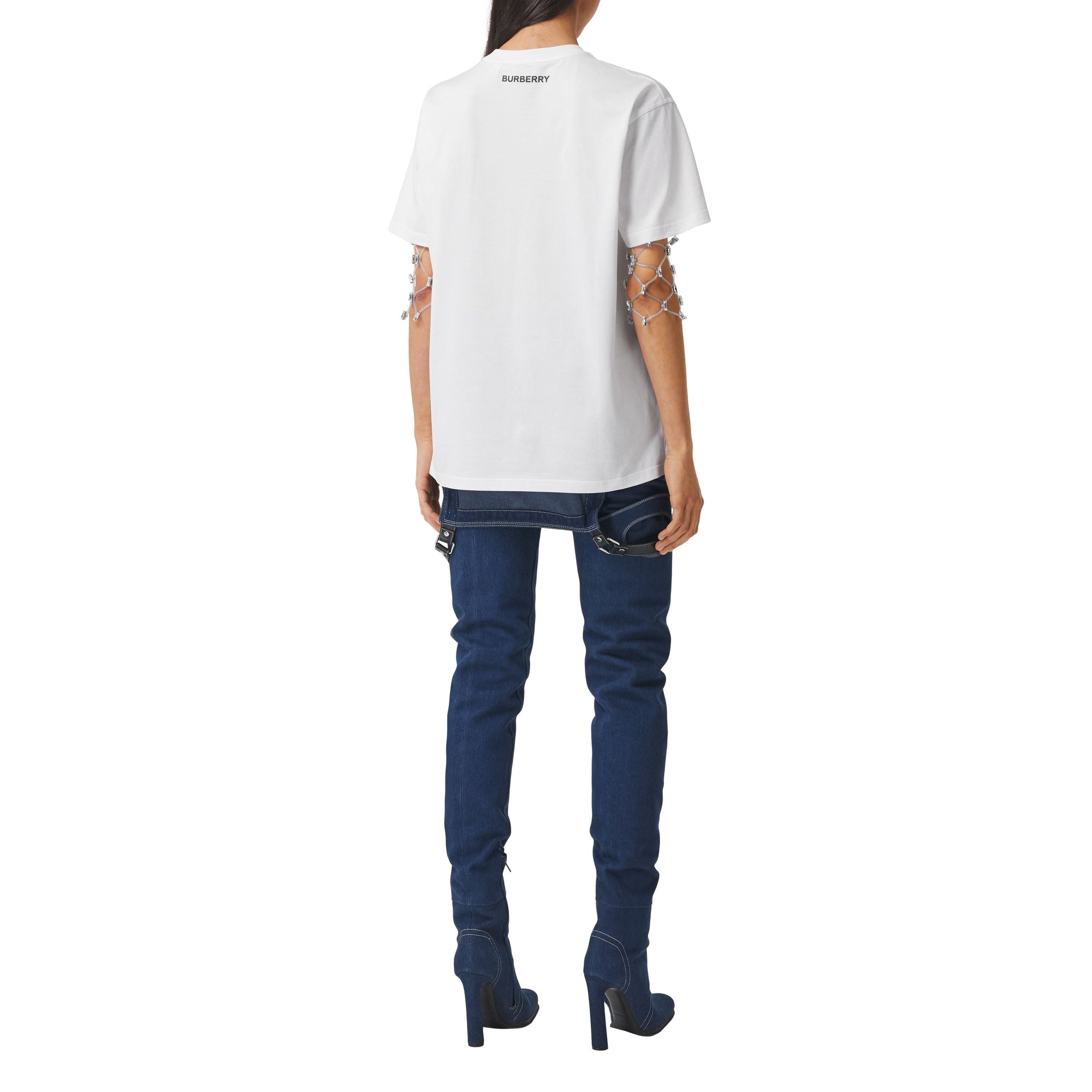 T-shirt oversize en coton avec illustration marine - White