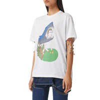 T-shirt oversize en coton avec illustration marine - White