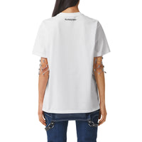 T-shirt oversize en coton avec illustration marine - White