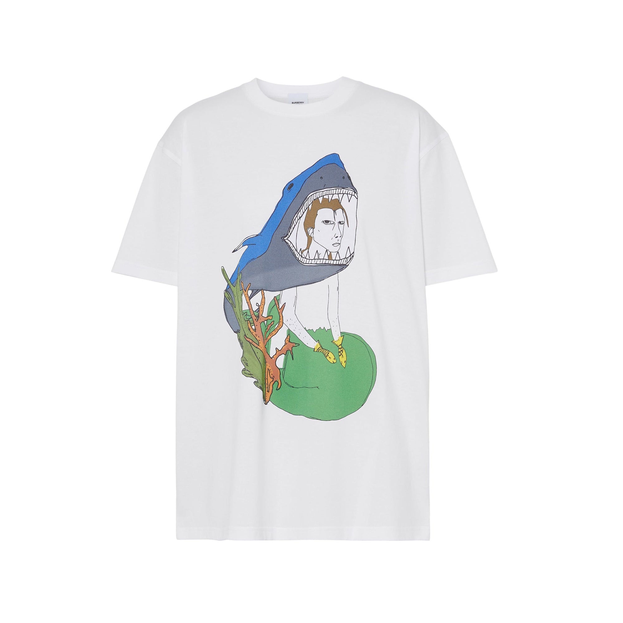 T-shirt oversize en coton avec illustration marine - White