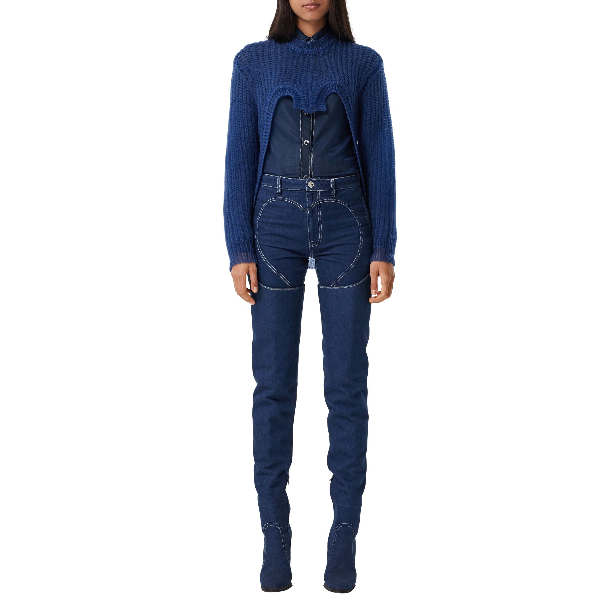 Pull déstructuré en maille technique - Warm Royal Blue