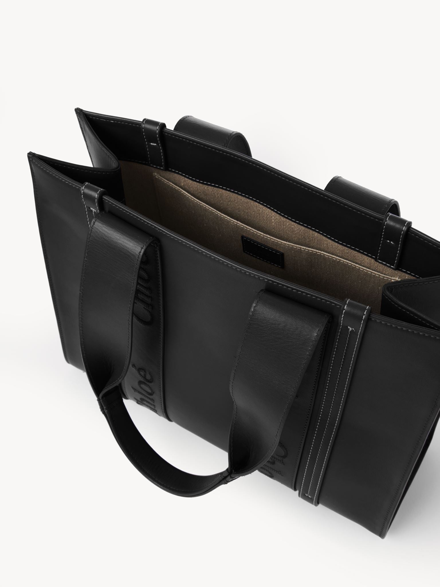 Sac cabas Woody en cuir - Black