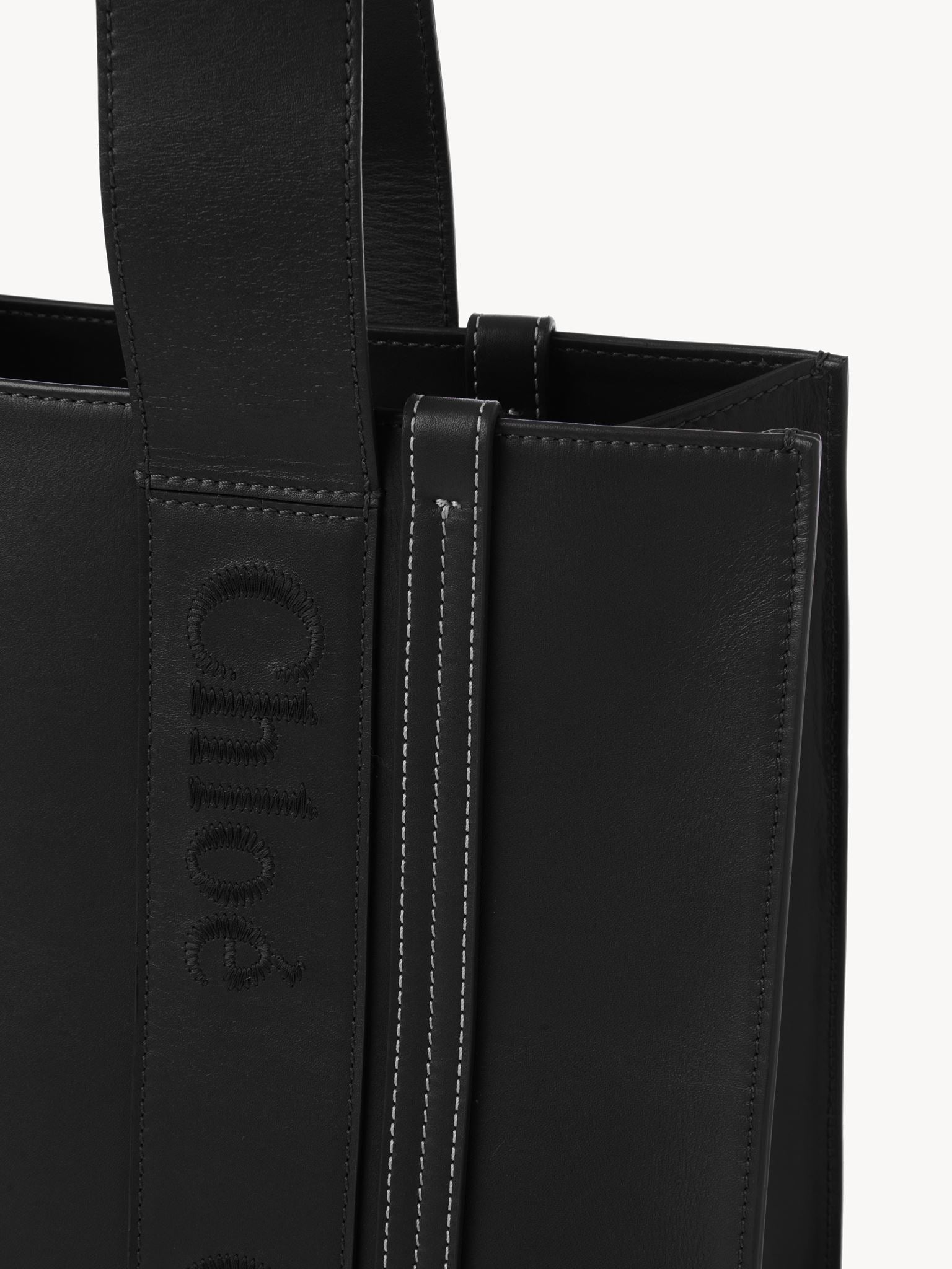Sac cabas Woody en cuir - Black
