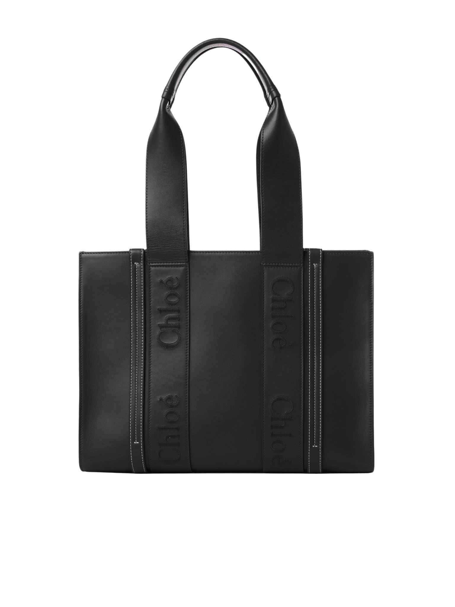 Sac cabas Woody en cuir - Black