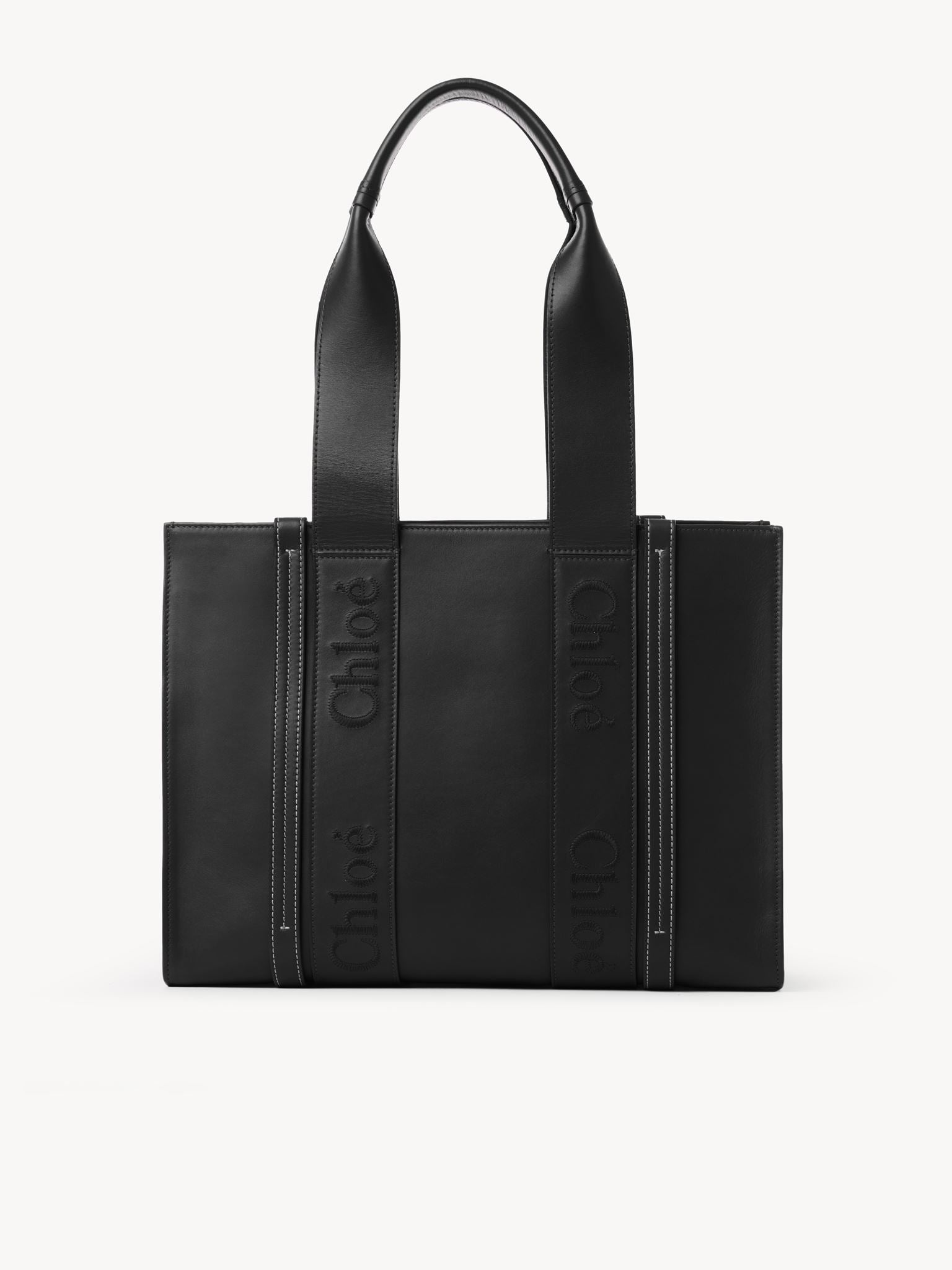 Sac cabas Woody en cuir - Black