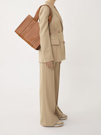 Sac cabas Woody en cuir - Caramel