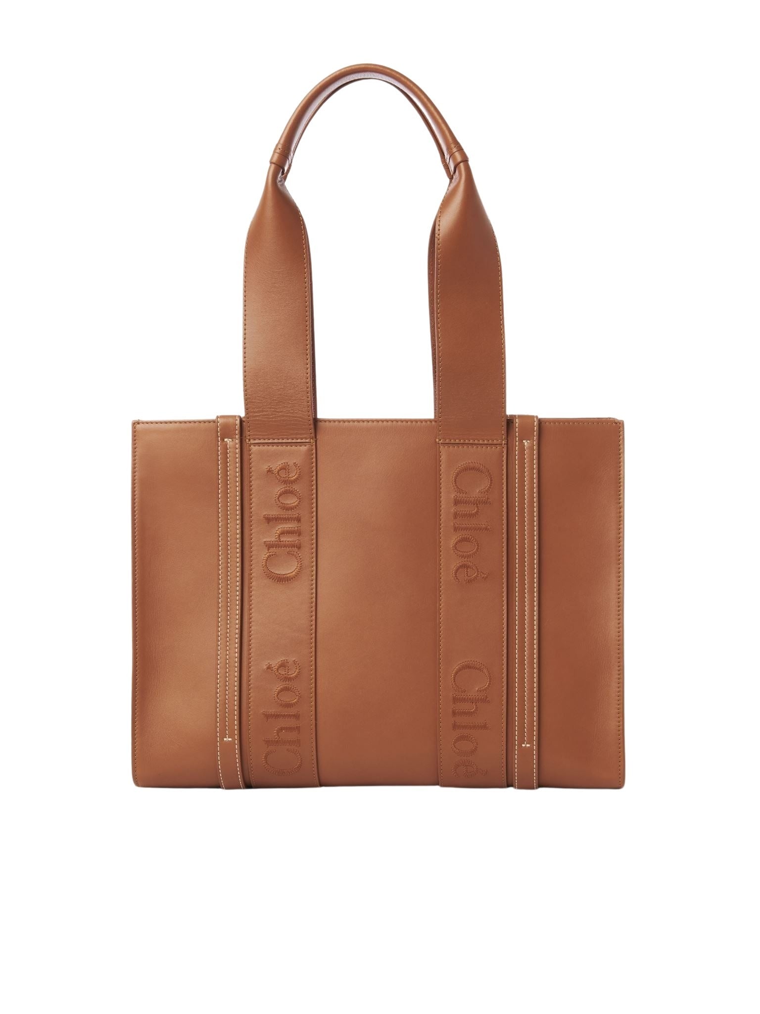 Sac cabas Woody en cuir - Caramel