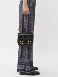 Sac porté épaule Saddie en cuir - Black & Red