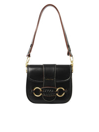 Sac porté épaule Saddie en cuir - Black & Red