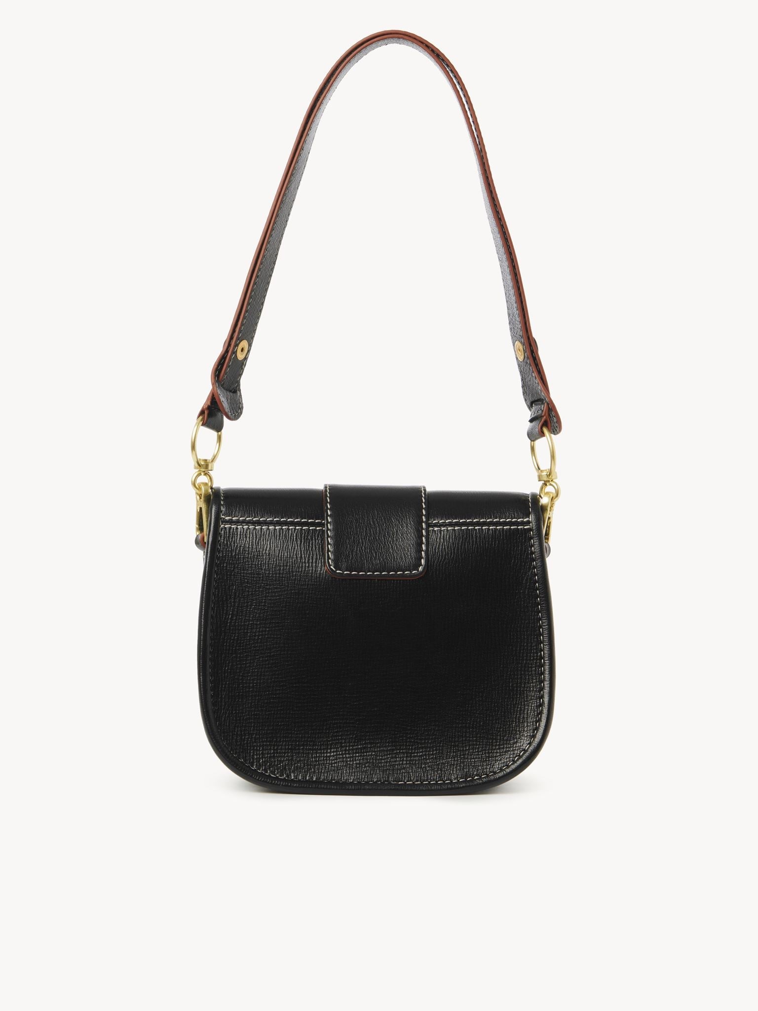 Sac porté épaule Saddie en cuir - Black & Red