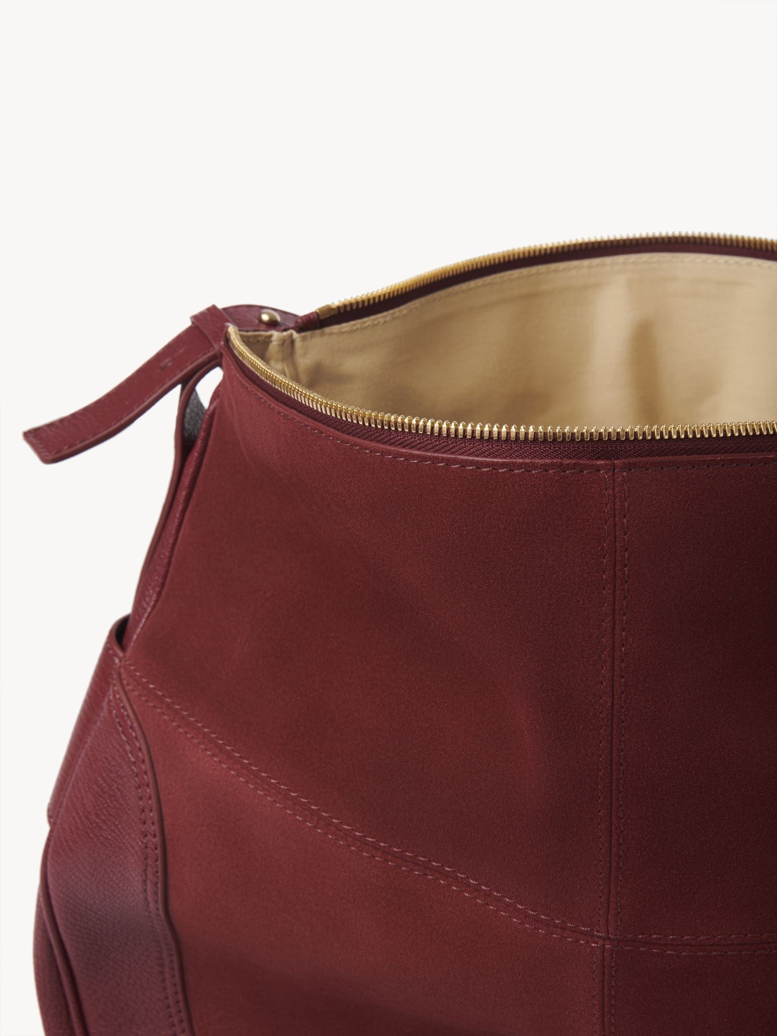 Sac hobo en vachette velours et cuir - Dark Velvet