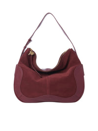 Sac hobo en vachette velours et cuir - Dark Velvet