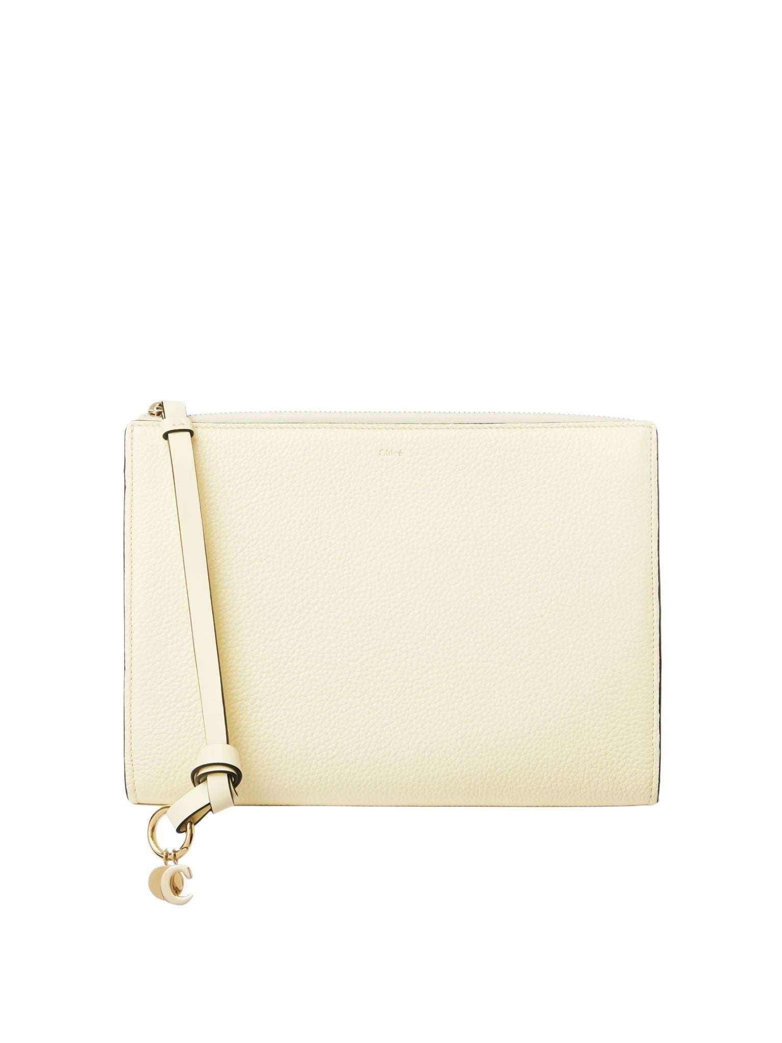 Pochette Alphabet en cuir - Porcelain Yellow