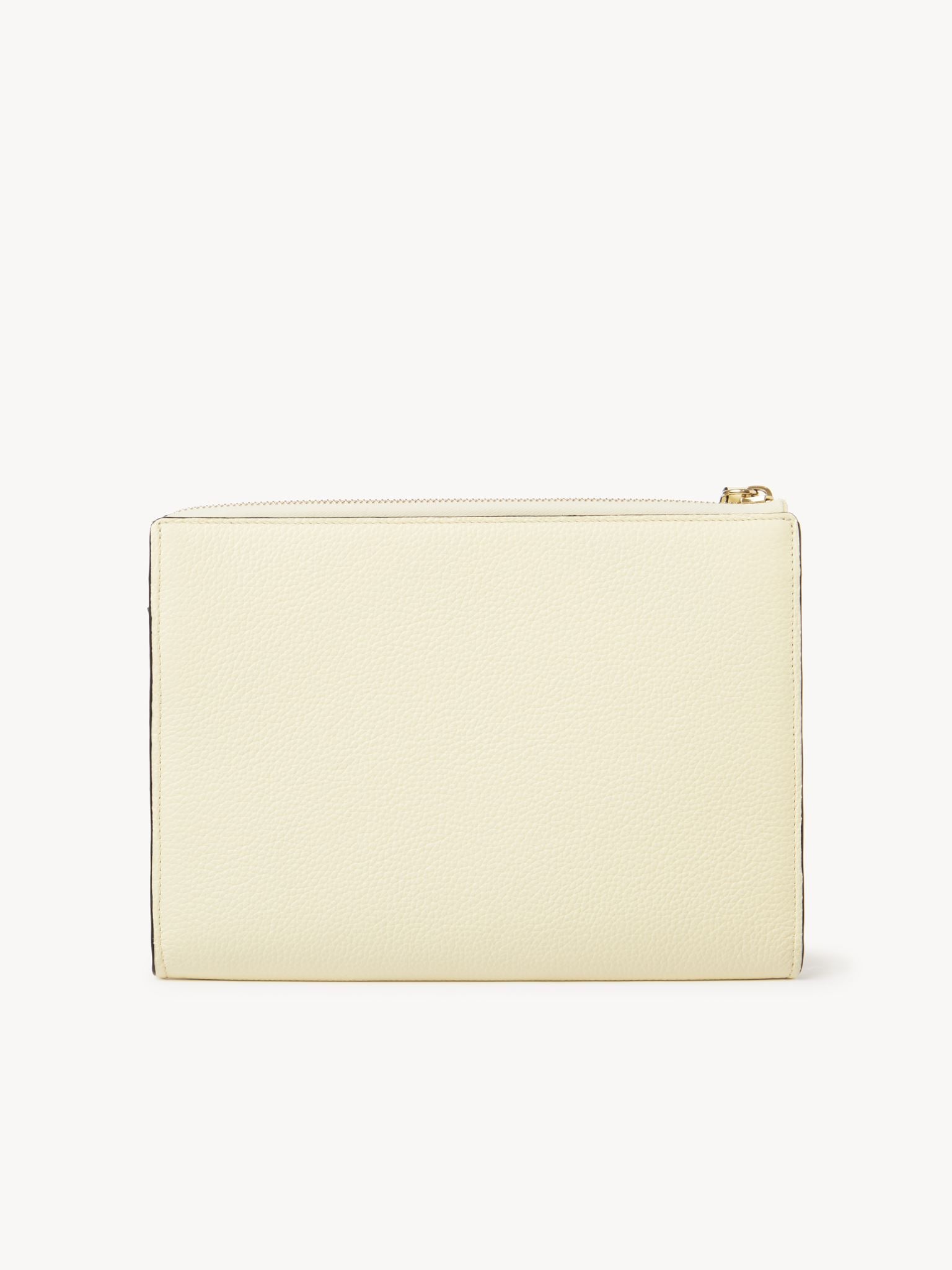 Pochette Alphabet en cuir - Porcelain Yellow
