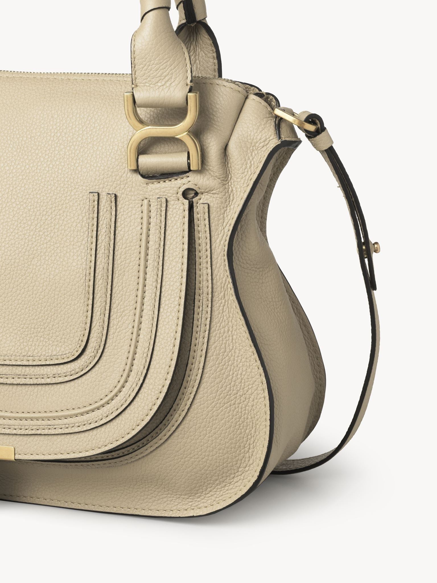 Sac double porté Marcie en cuir - Root Beige
