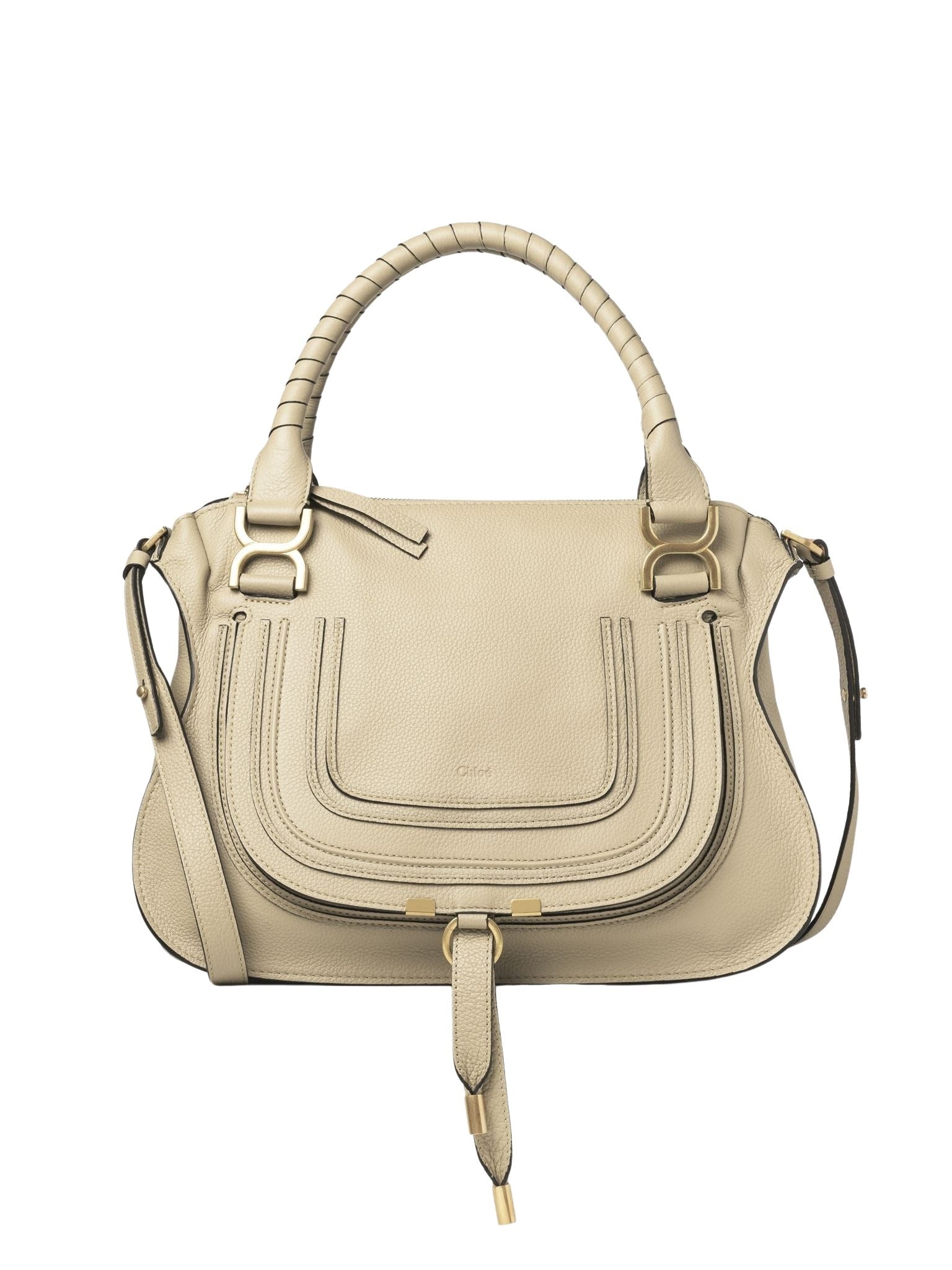 Sac double porté Marcie en cuir - Root Beige