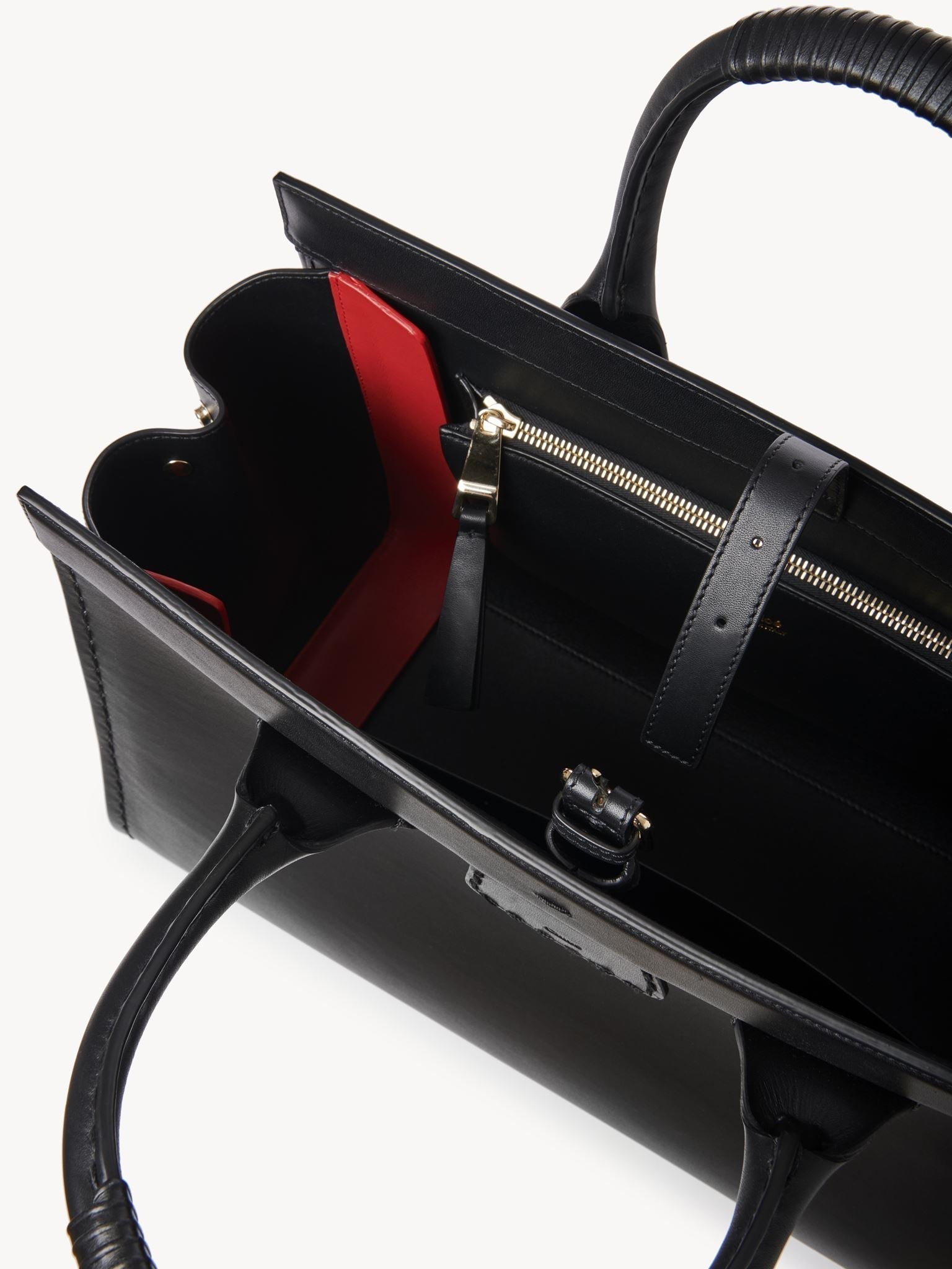 Grand sac cabas Edith en cuir - Black