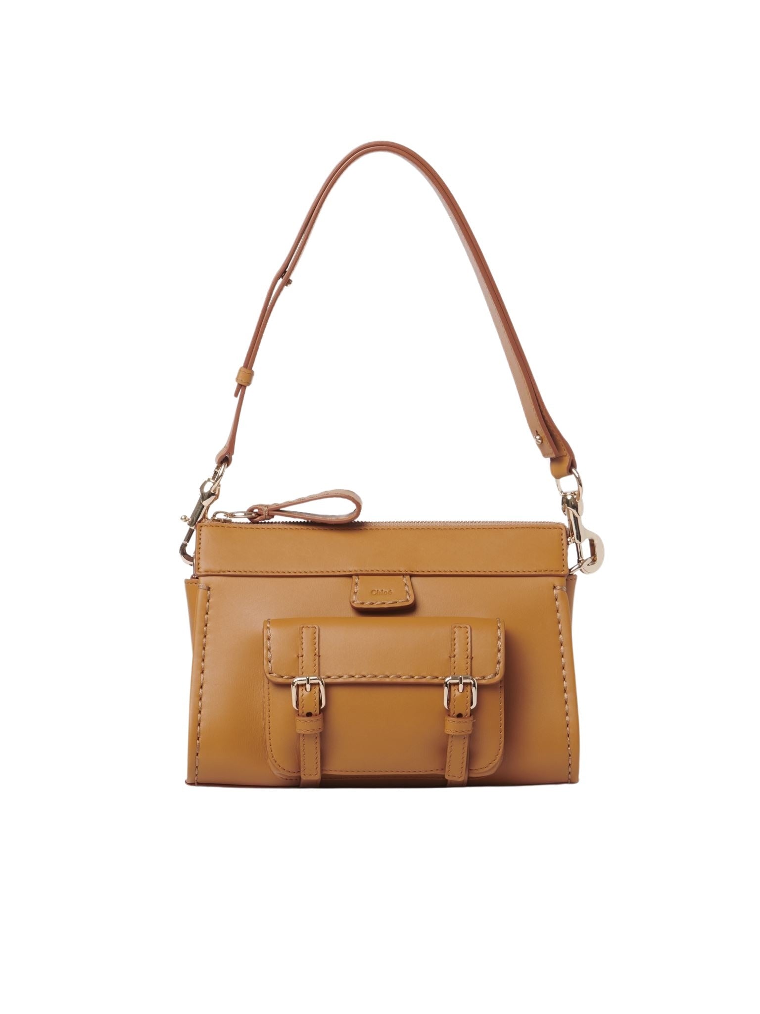 Sac porté épaule Edith en cuir - Mustang Brown