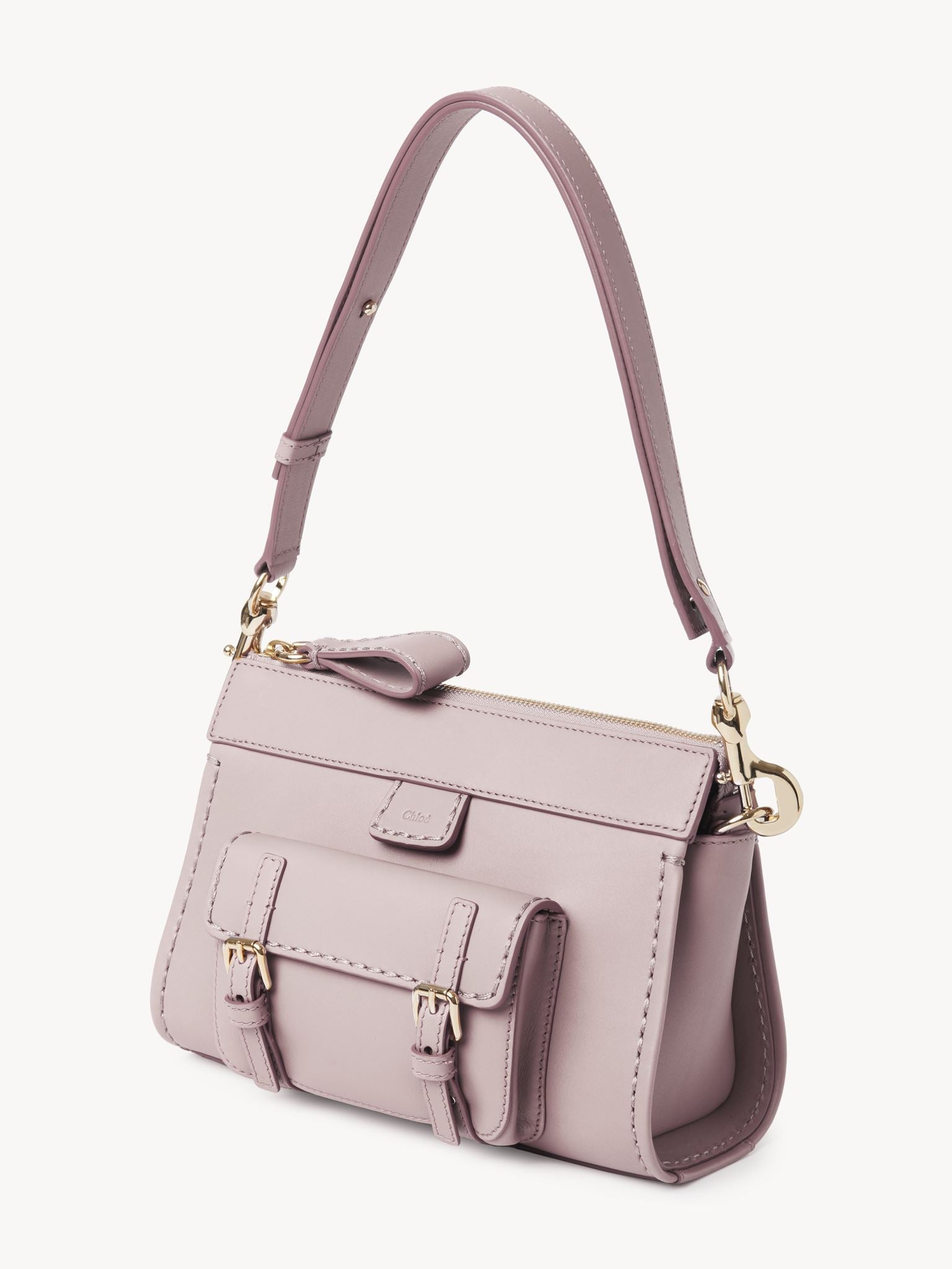 Sac porté épaule Edith en cuir - Misty Lavender