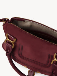 Petit sac double porté Marcie en cuir - Dark Ruby
