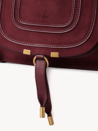 Petit sac double porté Marcie en cuir - Dark Ruby