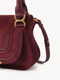 Petit sac double porté Marcie en cuir - Dark Ruby