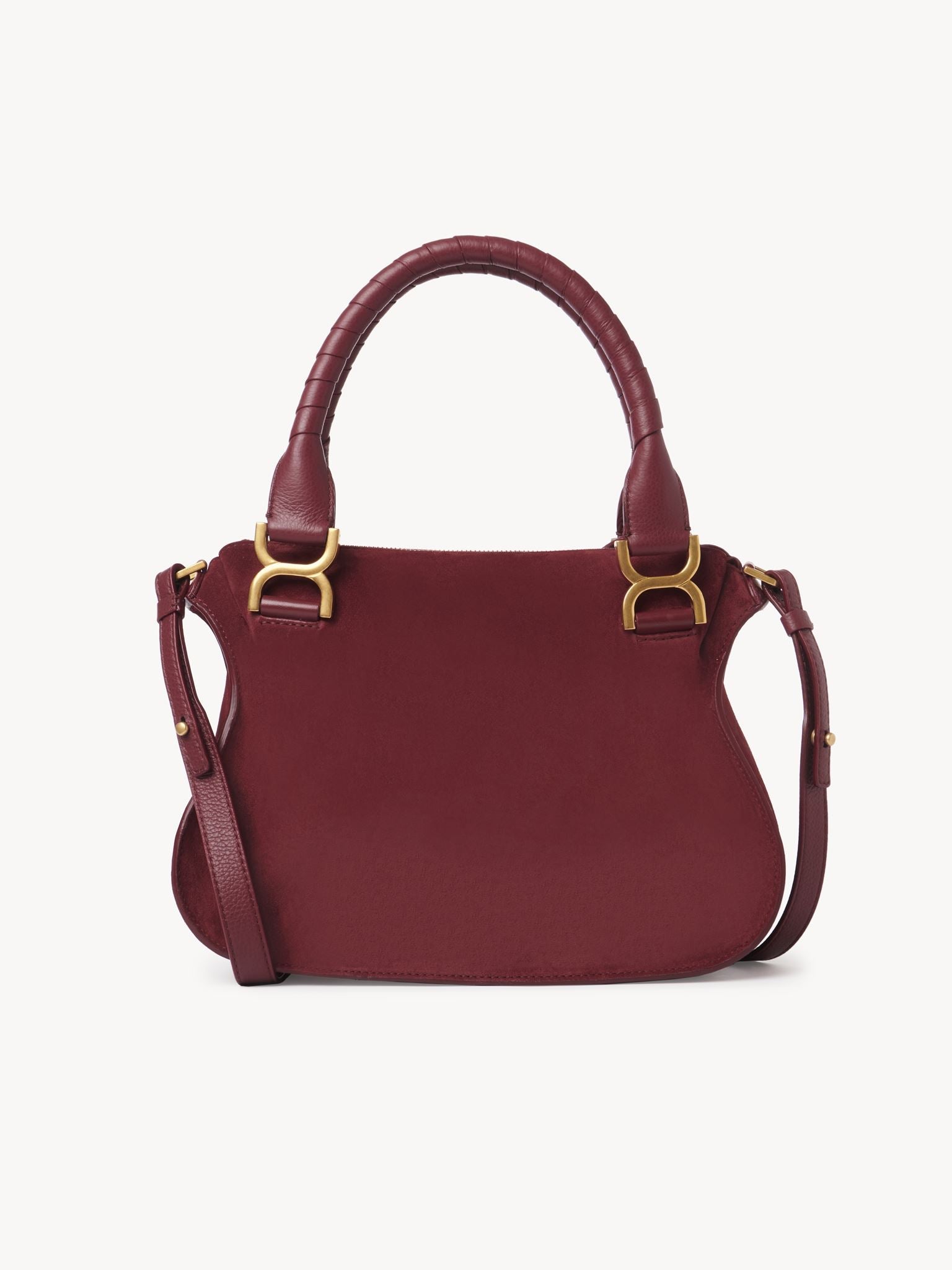 Petit sac double porté Marcie en cuir - Dark Ruby