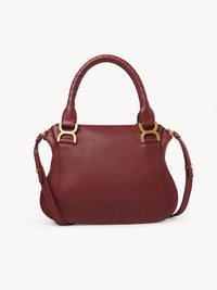 Petit sac double porté Marcie en cuir - Dark Ruby Grained