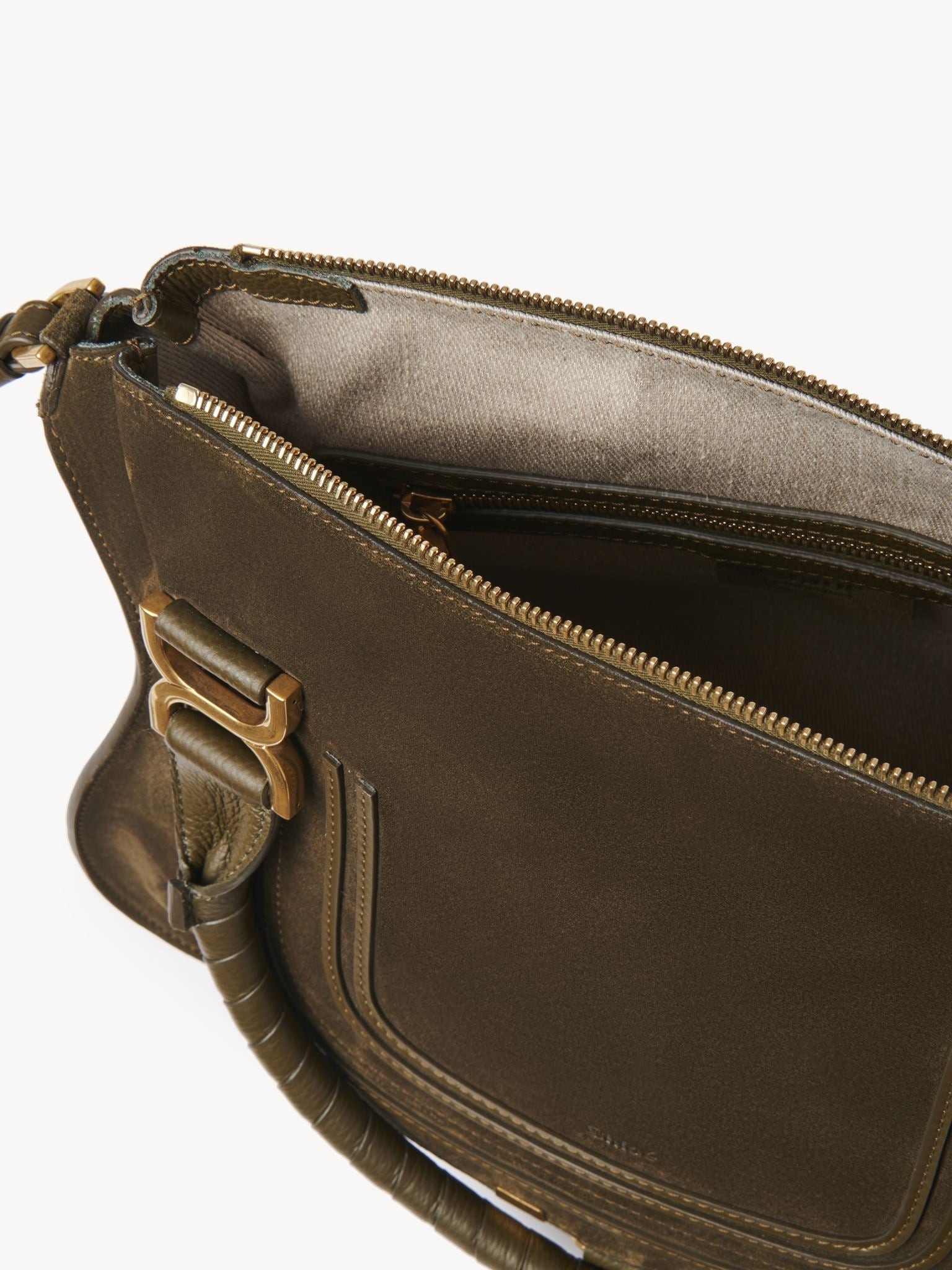 Sac double porté Marcie en cuir - Deep Olive