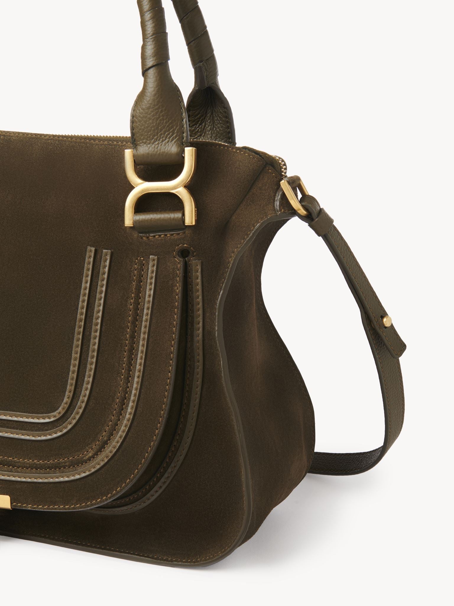 Sac double porté Marcie en cuir - Deep Olive