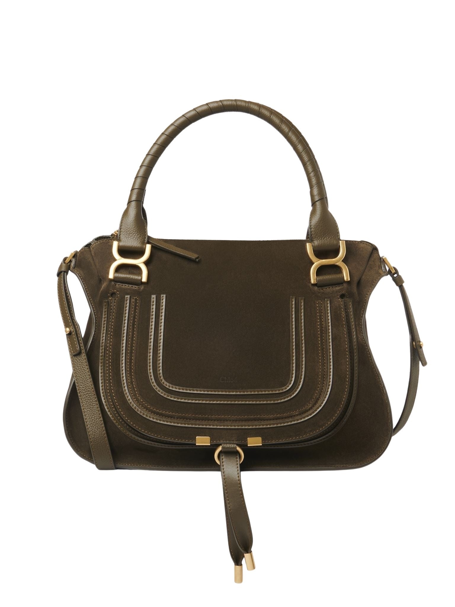Sac double porté Marcie en cuir - Deep Olive