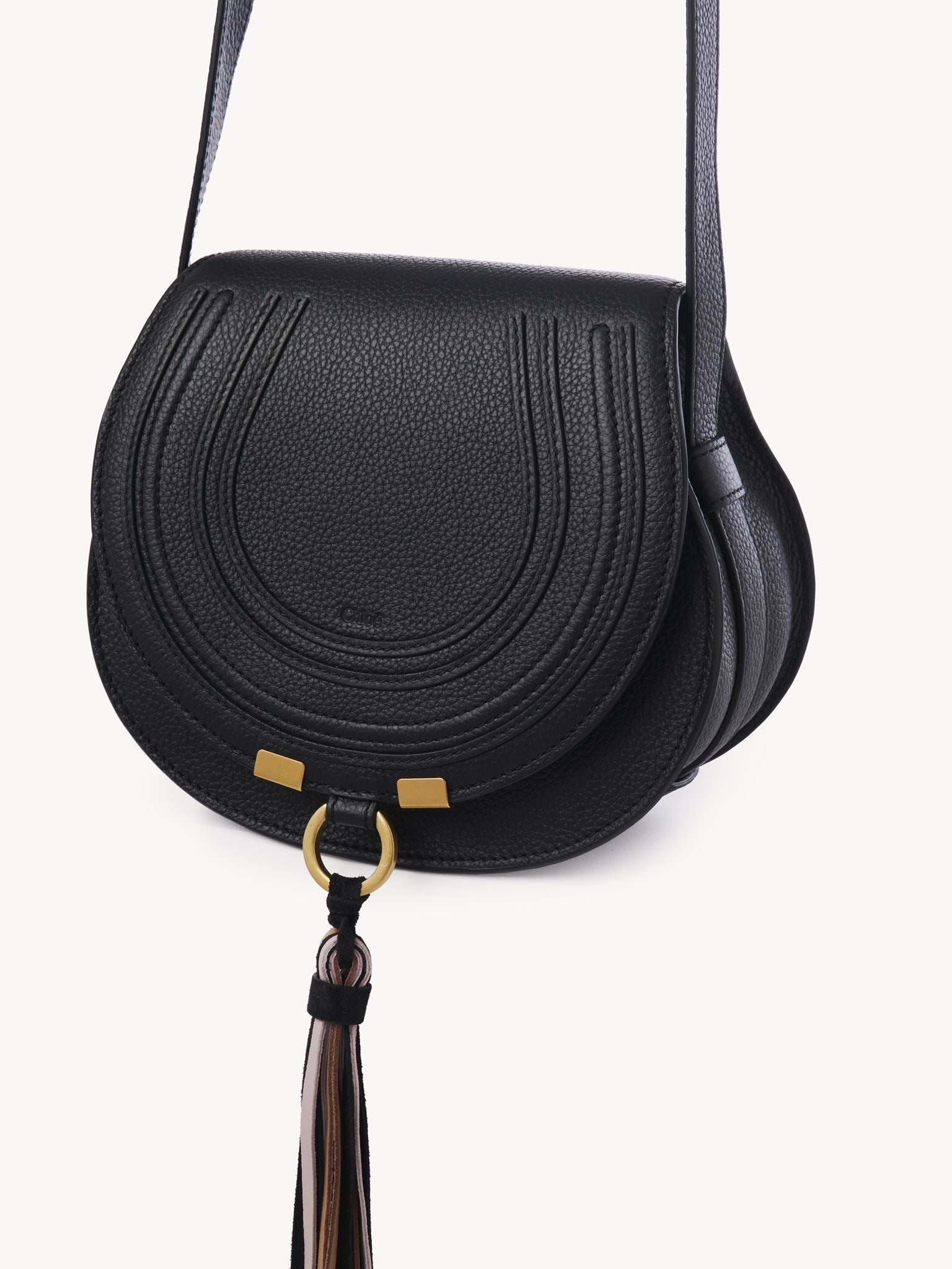 Petit sac à bandoulière Marcie en cuir - Black