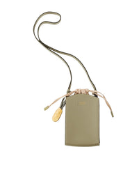 Mini sac téléphone Cecilya en cuir - Pottery Green