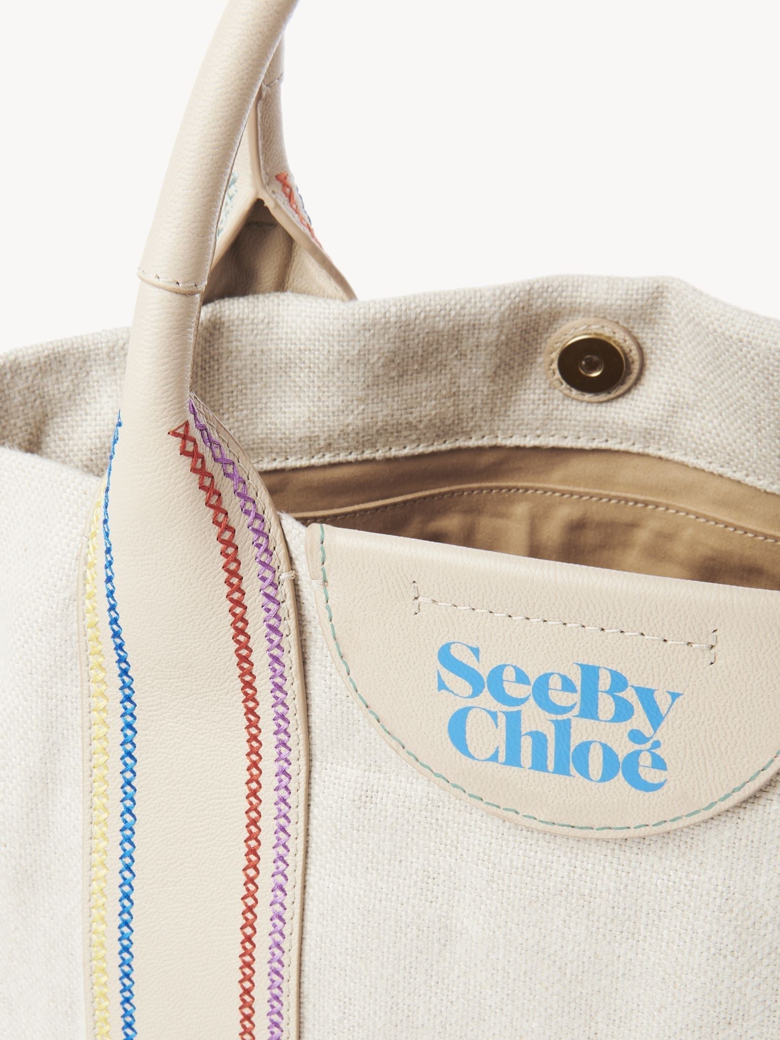 Petit sac cabas Laetizia en lin - Cement Beige