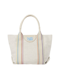 Petit sac cabas Laetizia en lin - Cement Beige