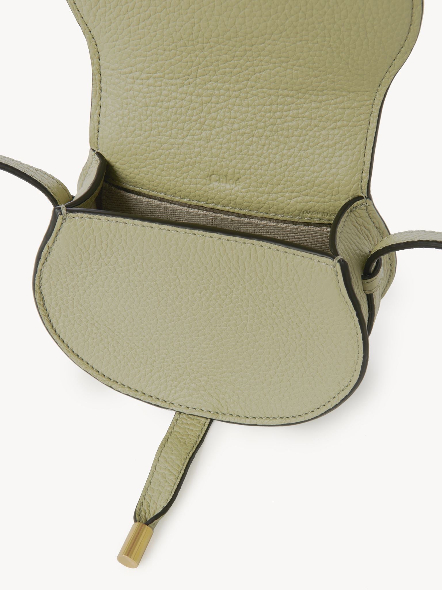 Mini sac porté épaule Marcie en cuir - Vert Délavé