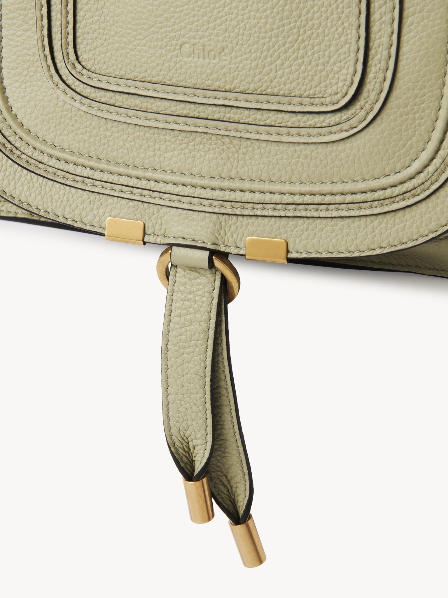 Petit sac double porté Marcie en cuir - Faded Green