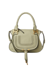 Petit sac double porté Marcie en cuir - Faded Green