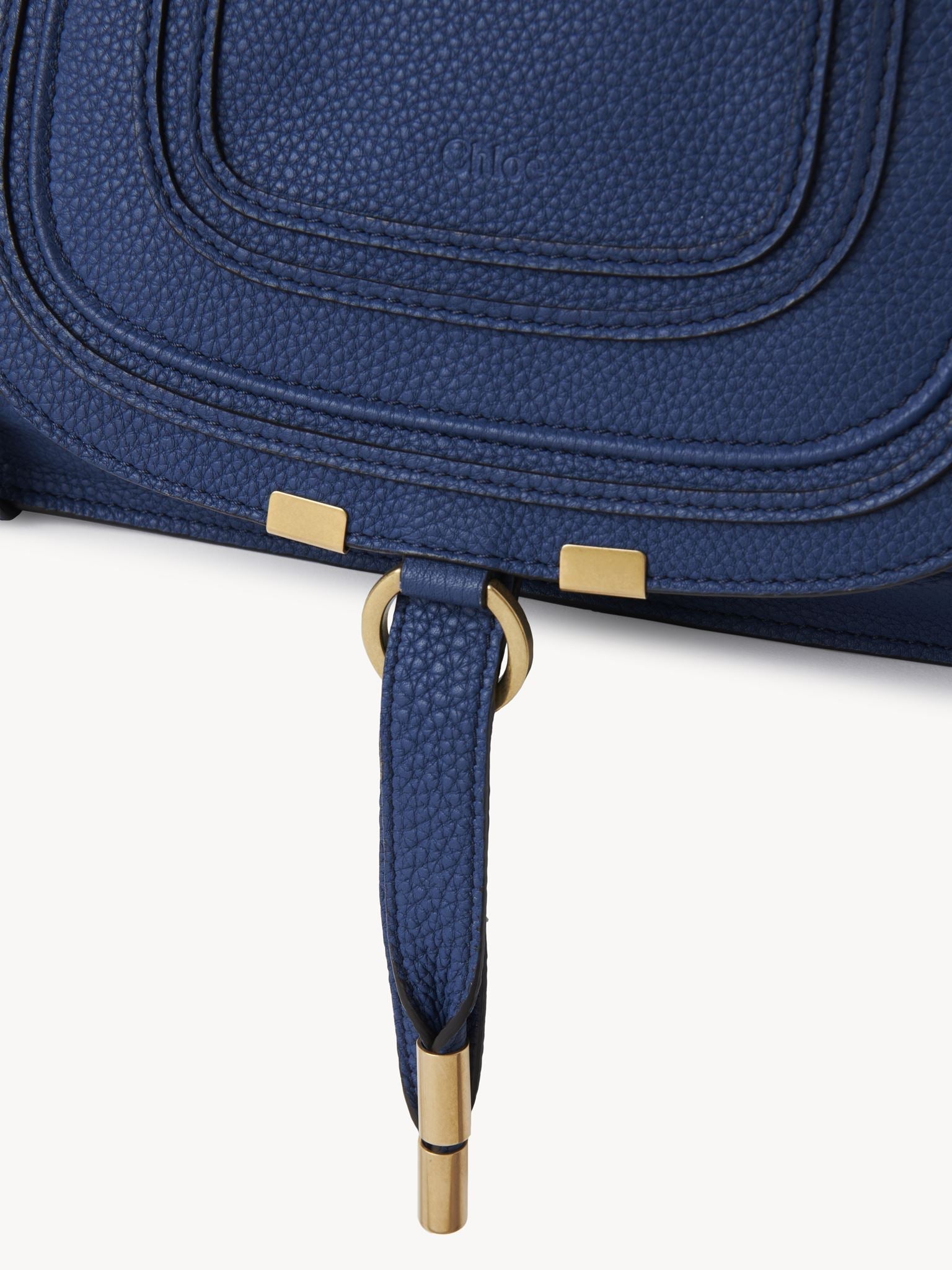 Petit sac double porté Marcie en cuir - Deep Denim