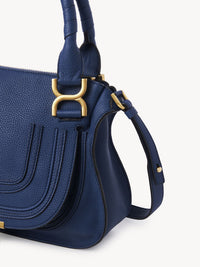 Petit sac double porté Marcie en cuir - Deep Denim
