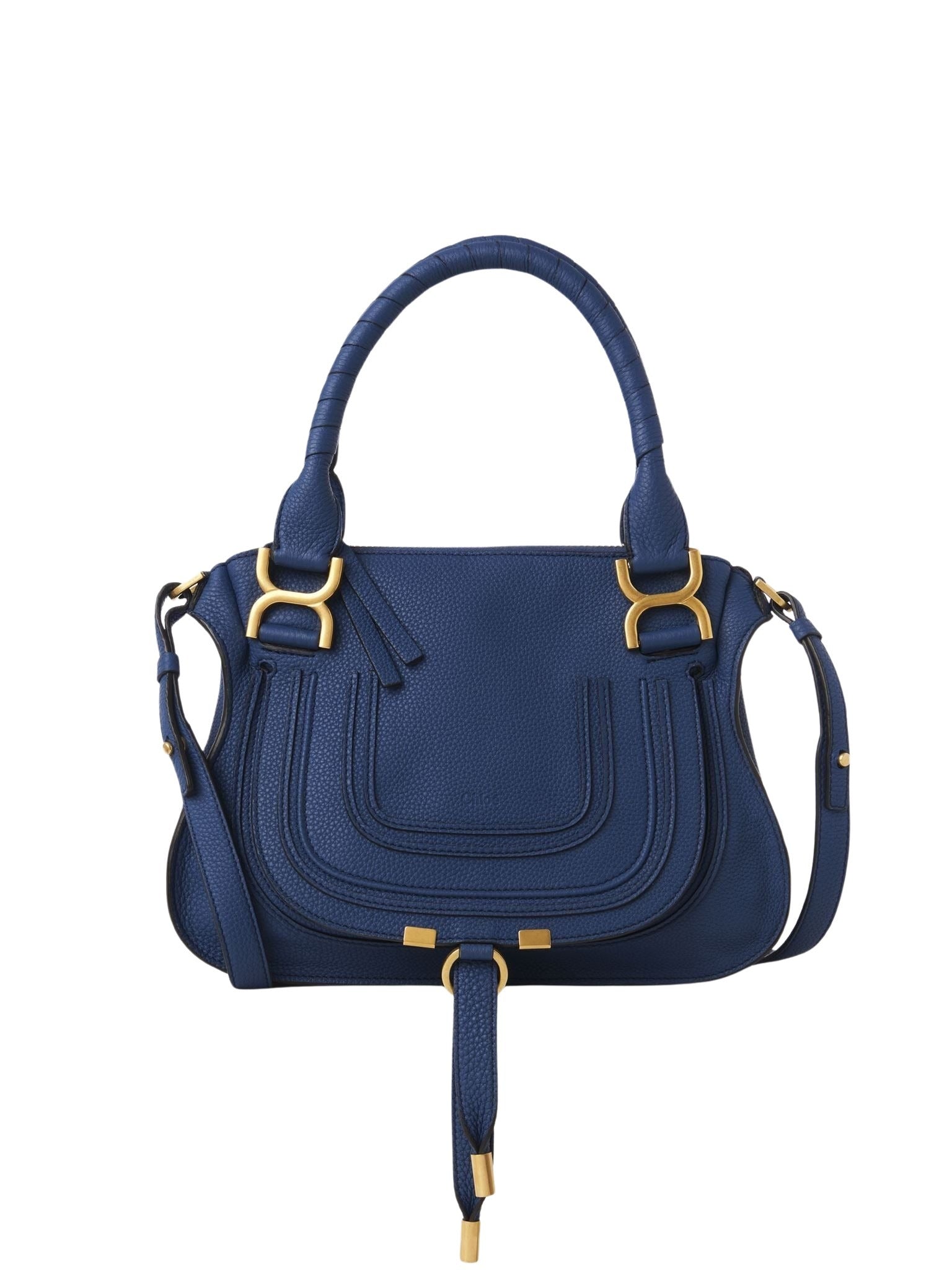 Petit sac double porté Marcie en cuir - Deep Denim