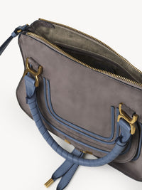 Sac double porté Marcie en cuir et lin - Cashmere Grey